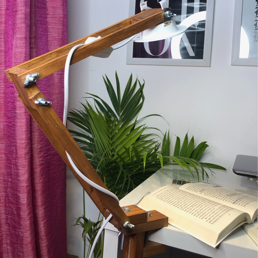 Wooden Clamp Desk Lamp