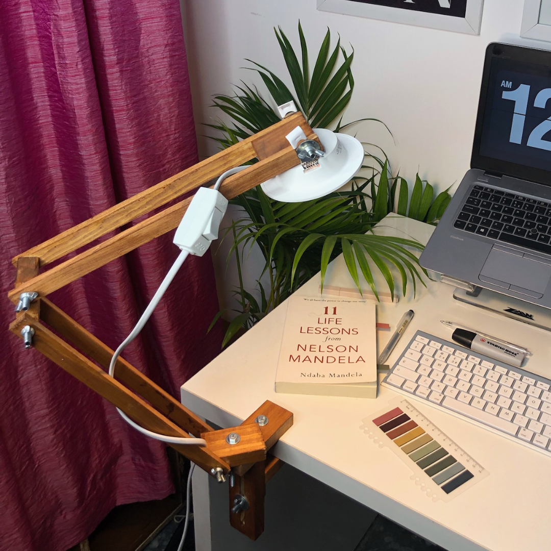 Wooden Clamp Desk Lamp
