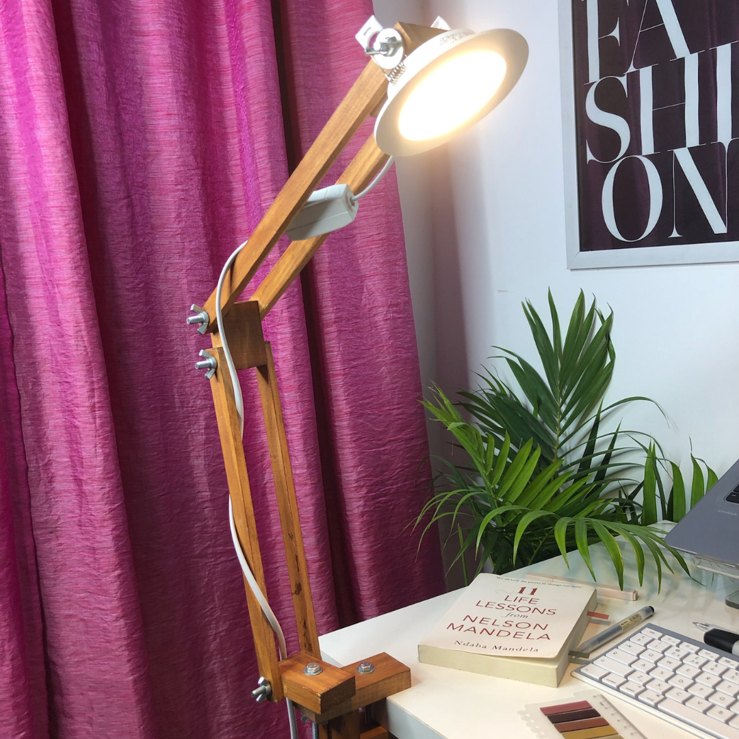 Wooden Clamp Desk Lamp