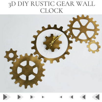 DIY 3D Rustic Gear Wood Wall Clock