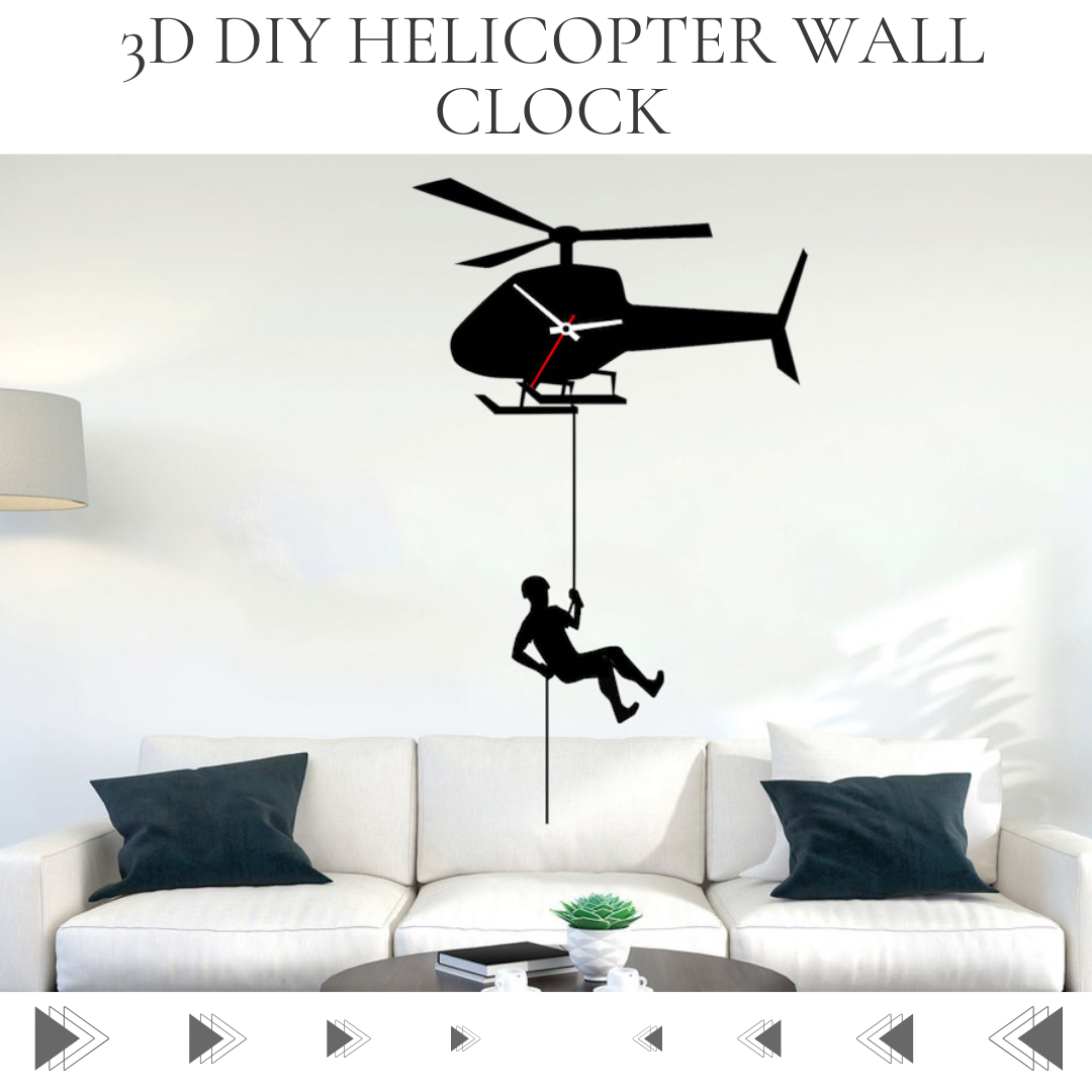 DIY 3D Helicopter Wall Clock